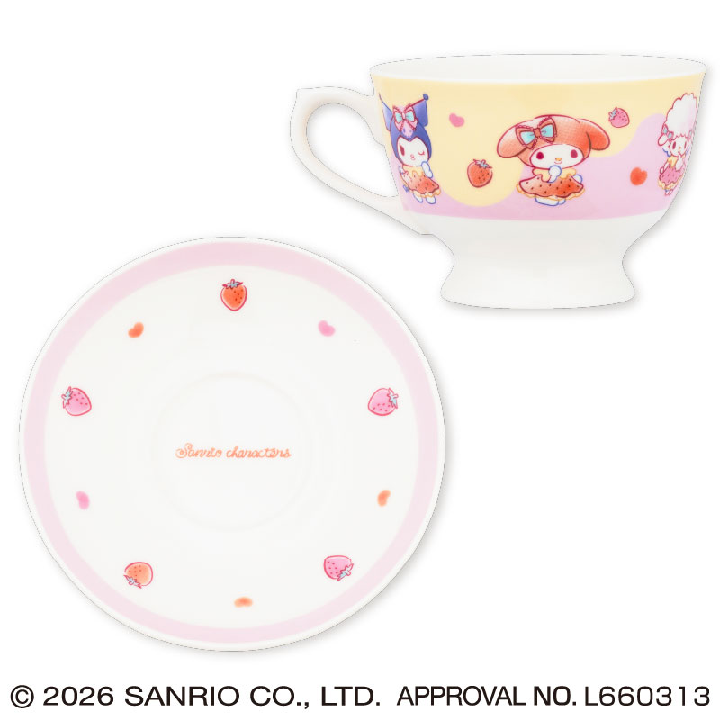 サンリオキャラクターズ いちごみるくメルトティーカップ＆ソーサー