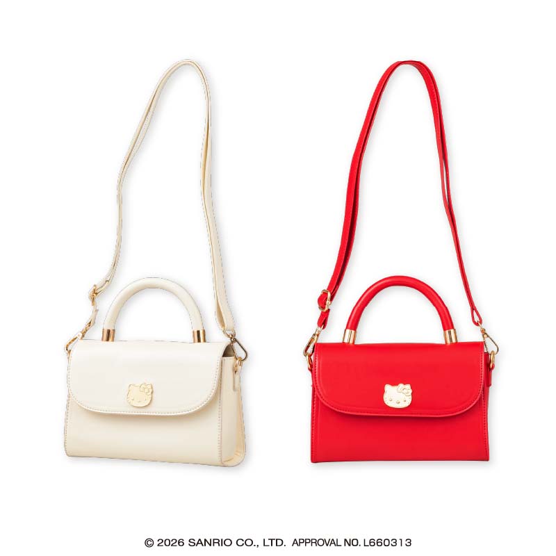 ハローキティ 持ち手付きロングストラップショルダープレートバッグ 