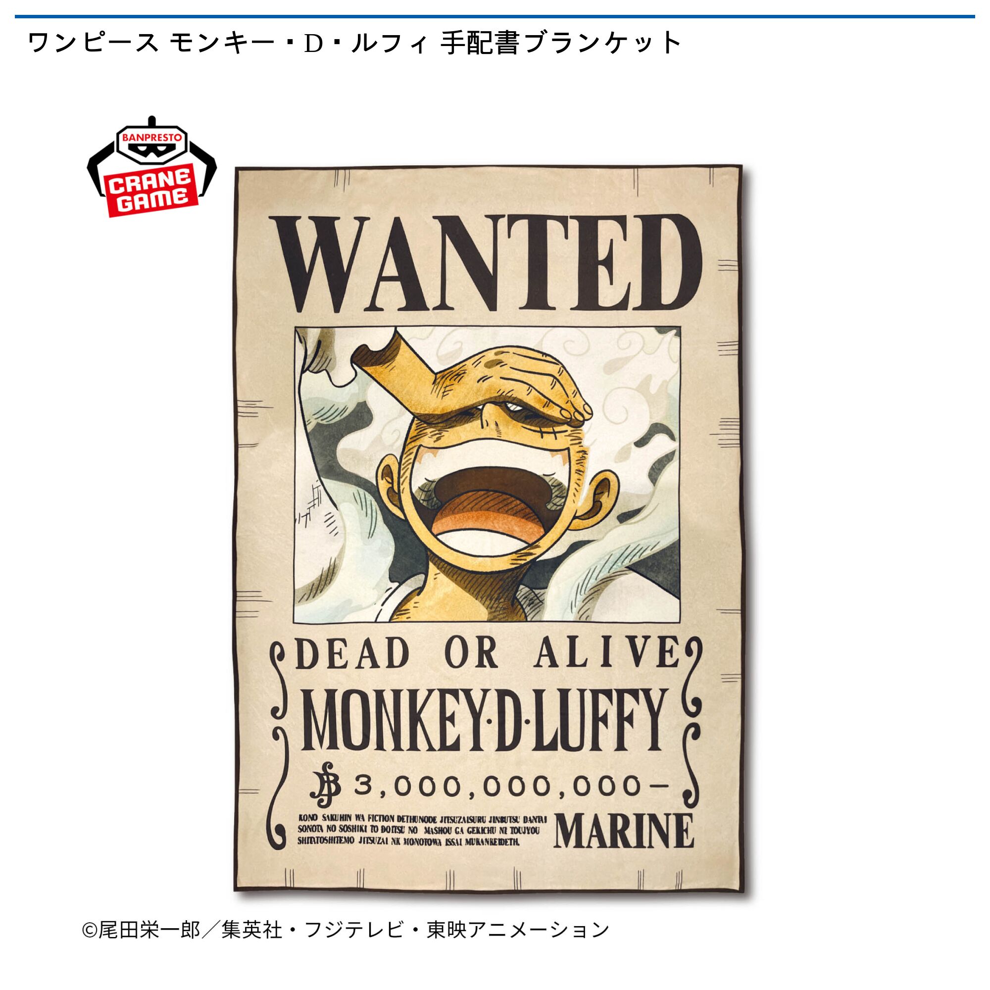 ワンピース モンキー・D・ルフィ 手配書ブランケット