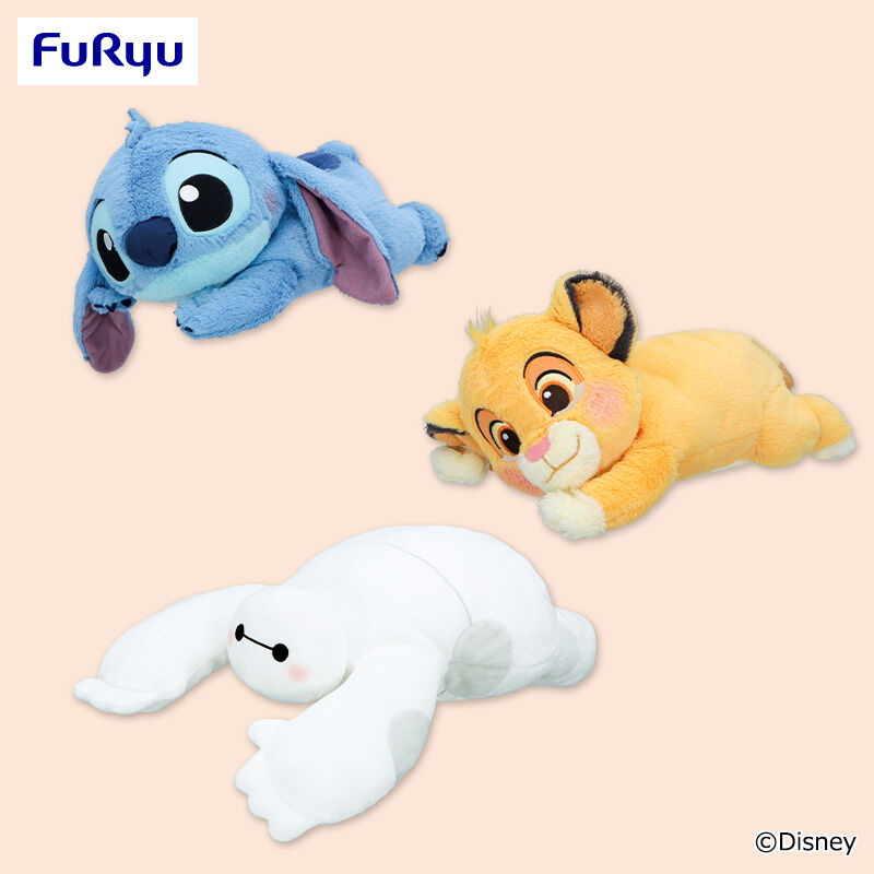 ディズニーキャラクター くったり BIGぬいぐるみ～スティッチ・ベイマックス・シンバ～