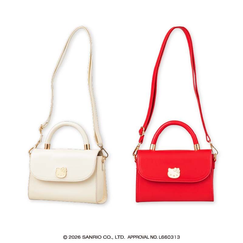 ハローキティ 持ち手付きロングストラップショルダープレートバッグ