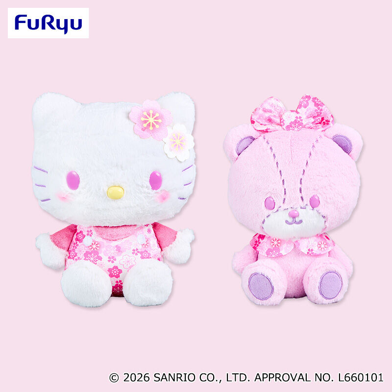 ハローキティ 桜モチーフBIGぬいぐるみ