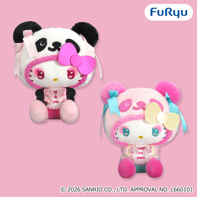 パンダ ハローキティ 中華ロリータBIGぬいぐるみ