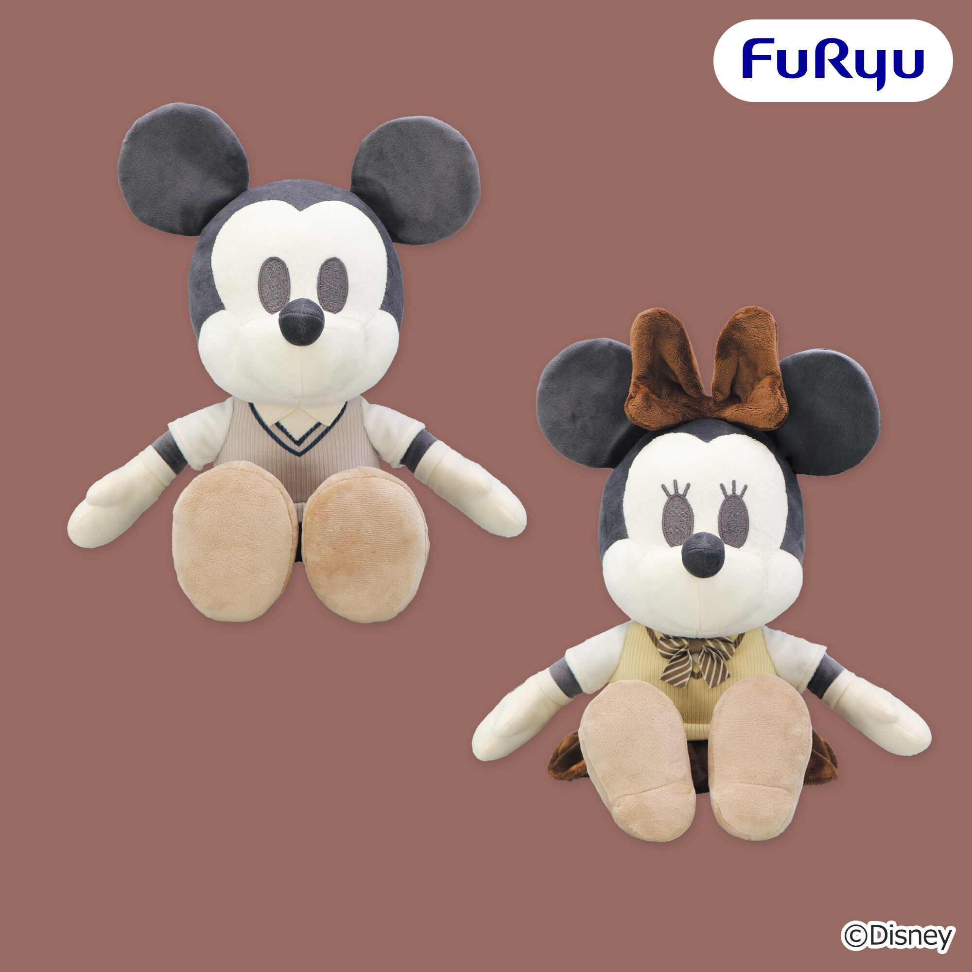 ミッキーマウス＆ミニーマウス デココレ 制服ベストBIGぬいぐるみ