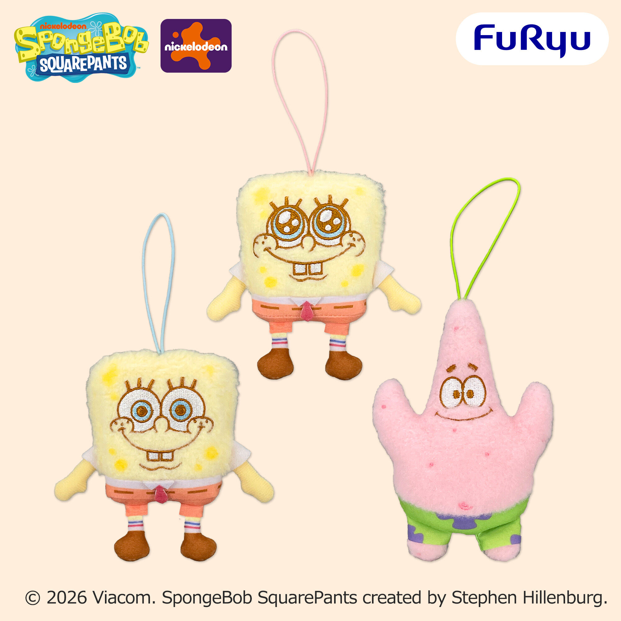 スポンジ・ボブ ふわもこワッペンマスコット