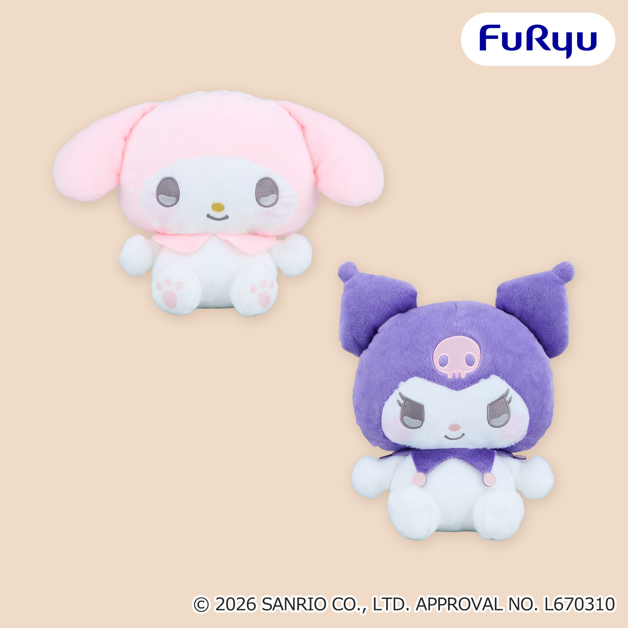 マイメロディ・クロミ きゅるりんBIGぬいぐるみ