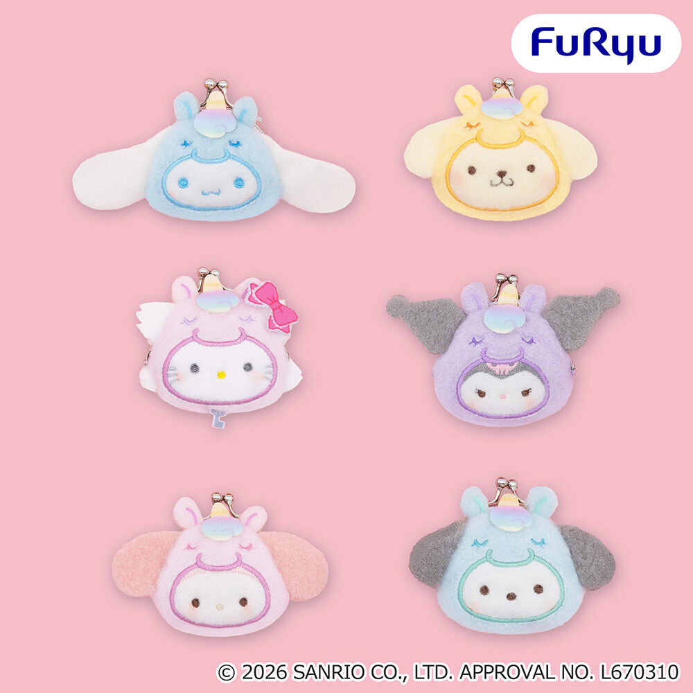 サンリオキャラクターズ ミルキーボア ユニコーンフェイスがま口ポーチ