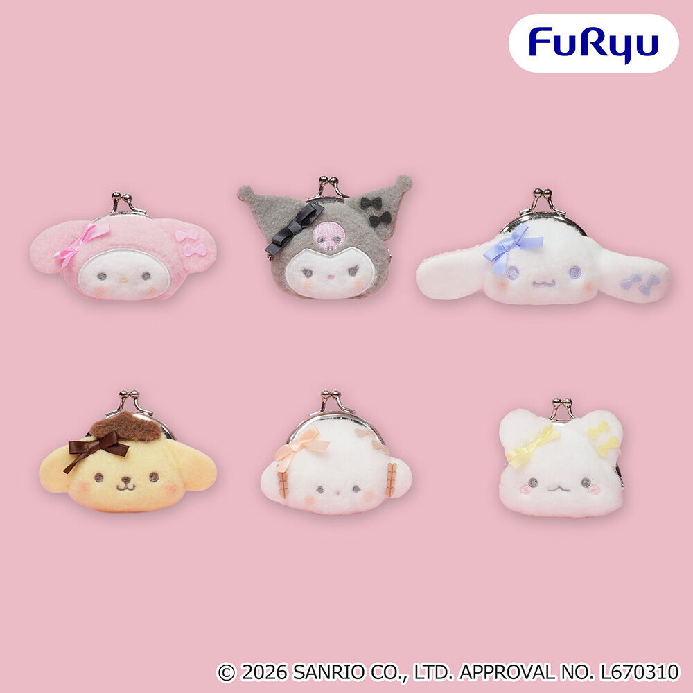 サンリオキャラクターズ ミルキーボア カラフルリボンフェイスがま口ポーチ