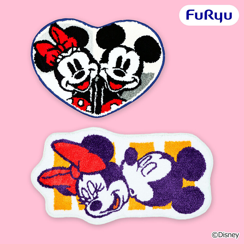 ミッキーマウス＆ミニーマウス なかよし ダイカットタフトマット